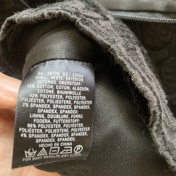 Vanessa Virginia Anthropologie black rose brocade pencil skirt size 4 - Picture 7 of 8